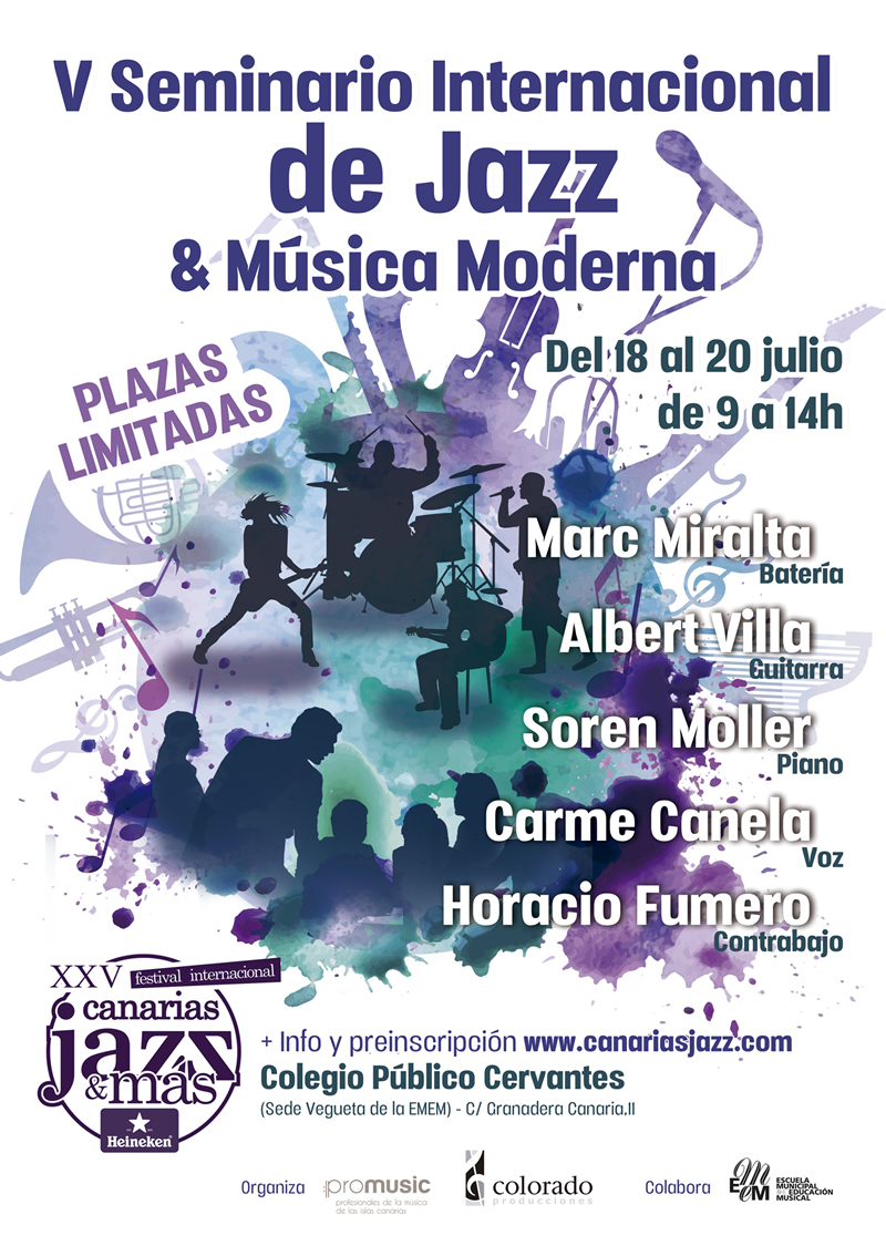 El Festival y Promusic abren las preinscripciones para  los Seminarios Internacionales de Jazz & Música  Moderna en Tenerife y Gran Canaria