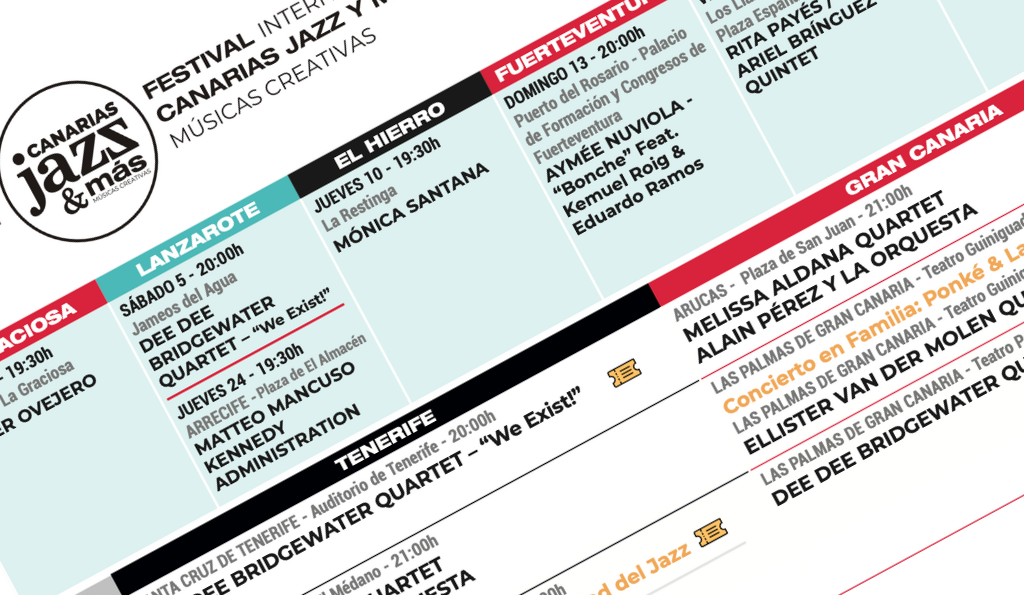 The 34th Festival Internacional Canarias Jazz & Más publishes its programme for 2025